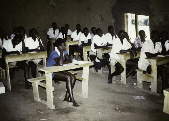 ASC Leiden - Rietveld Collection - East Africa 1975 - 05 - 029A - 050 - Black school boys in white s