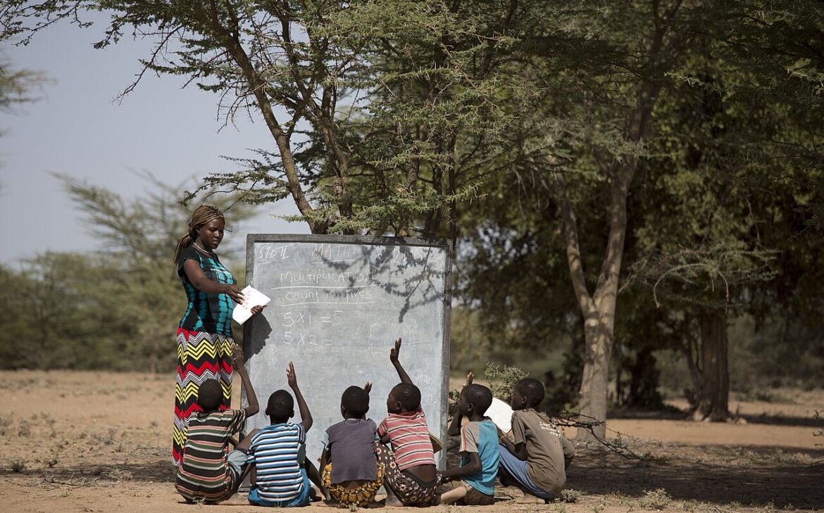 African teacher teaching under a tree.jpg